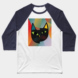 Cat Cubism Baseball T-Shirt